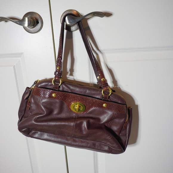 Coach Handbags - Women's Coach Brown Leather Satchel Bag